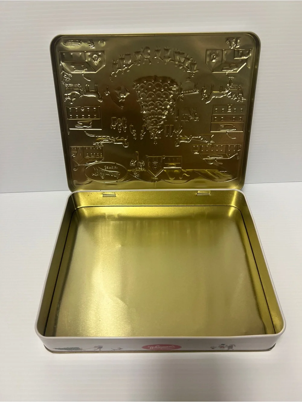 Holiday Decorative Tin - White with Multicolor Winter Scene